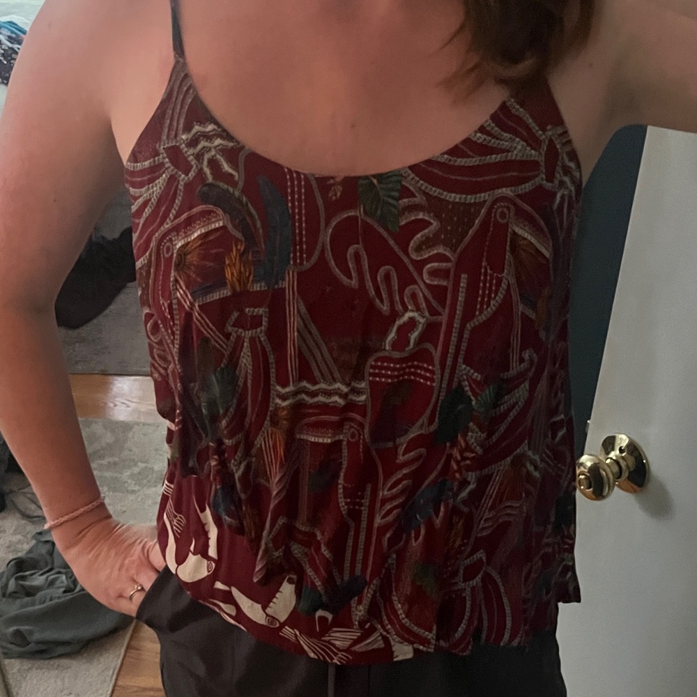 Women's Multicolor Patterned Top pelican Anthropologie